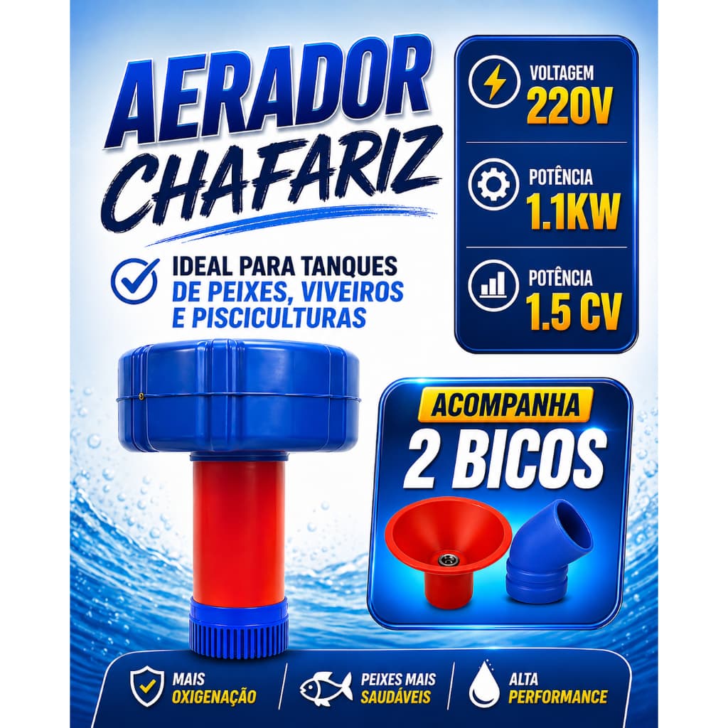 Aerador Chafariz Piscicultura 1.5cv 1.1kw