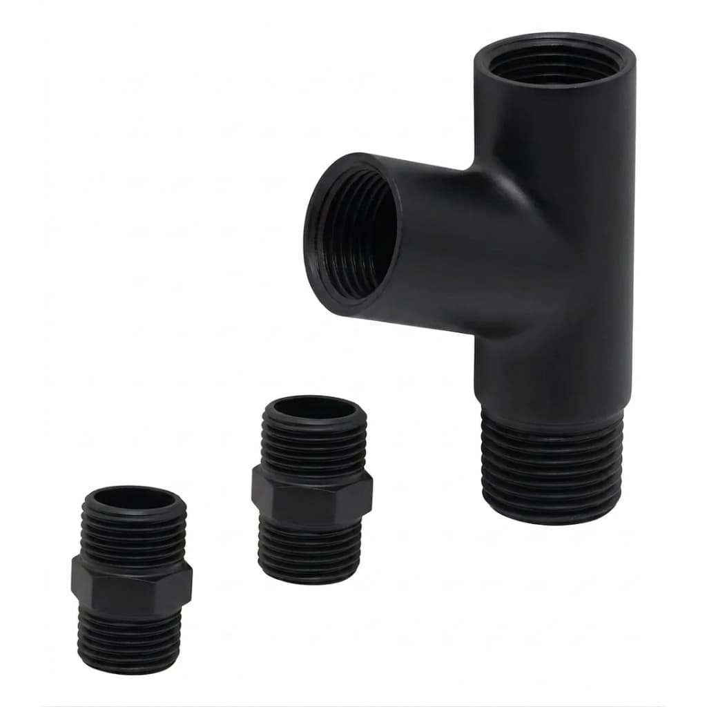 Adaptador Juncao Y Torneira Monocomando Niple Nipel Metal Te metal Black Matte torneiras monocomando all Black
