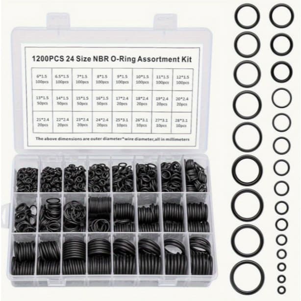 1200 Pcs Anel De Vedação Junta De Borracha O-Ring Sortido Com Caixa Kit Anéis De Vedação Para Torneira