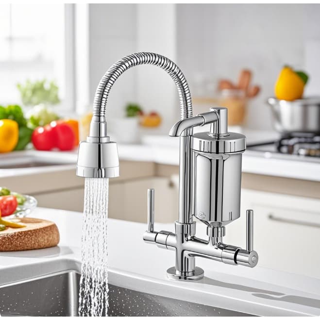 Torneira Gourmet Com Filtro Sem Recarga Cozinha 1/4 Vira Já Vela De Carvão Ativado