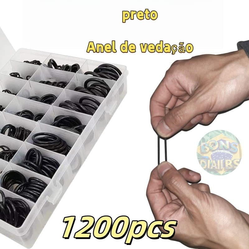 1200 Pcs Anel De Vedação Junta De Borracha O-Ring Sortido Com Caixa Kit Anéis De Vedação Para Torneira