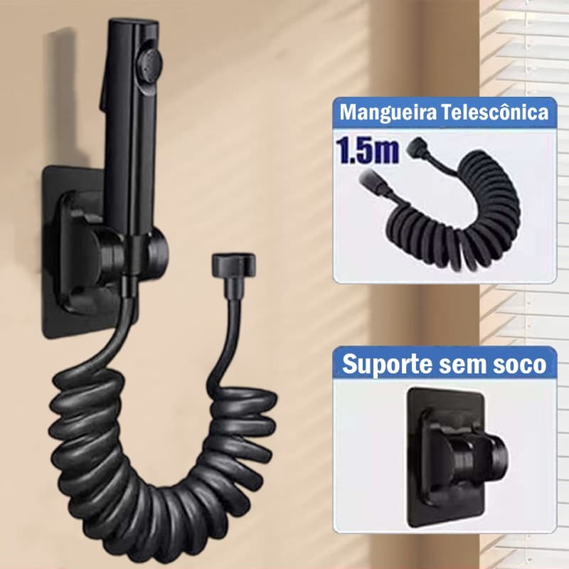Ducha higiênica para banheiro com mangueira telescópica de 1,5m