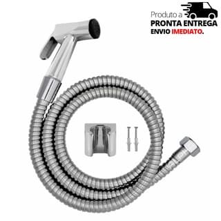Kit para ducha higiênica com mangueira flexível e gatilho em metal
