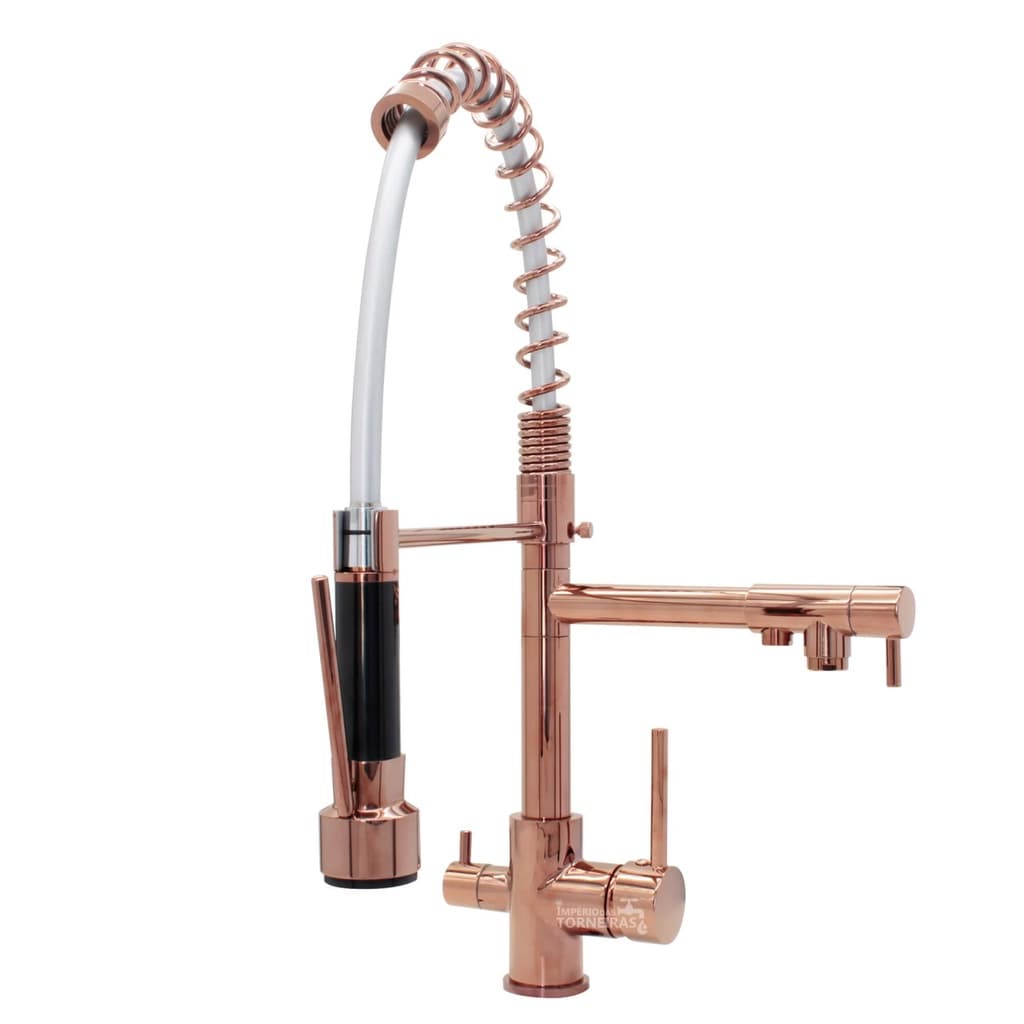 Torneira Monocomando Gourmet com Saída para Filtro Geneve Rosê Gold 3550