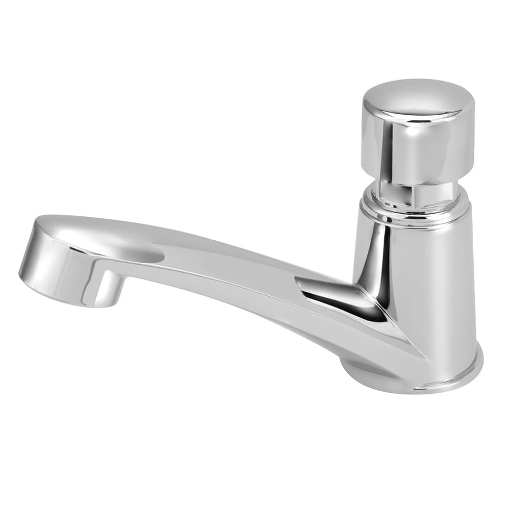 Torneira automática para lavatório de banheiro, prata, temporizada, robusta