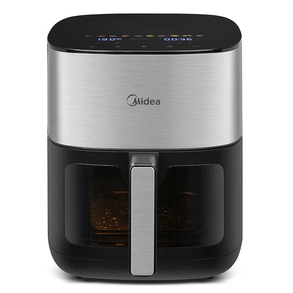 Fritadeira Midea Smart Chef Pro Preto e Inox - MAD600G