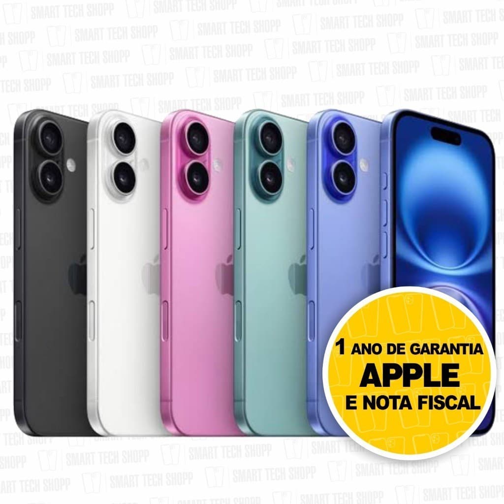 Fone sem fio + Celular iPhone 16 Plus 128GB E 256GB Lacrado com Garantia Da Apple de 1 ano