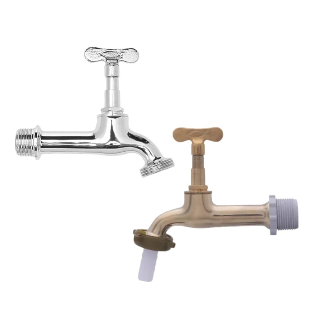 Torneira de Jardim em Metal Simples e Resistente Cor Amarela ou Cromada
