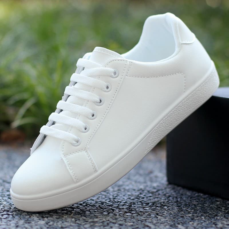 Terno pequeno branco sapatos masculinos All-Match plana puro branco sapatos de negócios branco esportes tênis casuais ta