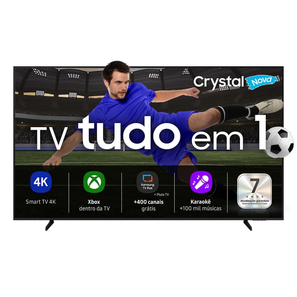 Samsung Smart TV 85" Crystal UHD 4K U8100F 2025, Xbox Cloud Gaming, Canais Gratuitos, Alexa