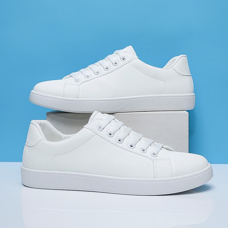 Pequenos sapatos brancos masculinos outono novo estilo baixo-topo sapatos brancos planos respirável branco esportes sapa