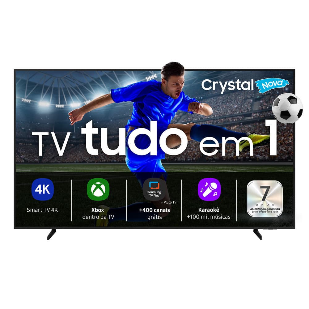 Samsung Smart TV 85" Crystal UHD 4K U8600F 2025, Xbox Cloud Gaming, Canais Gratuitos, Alexa