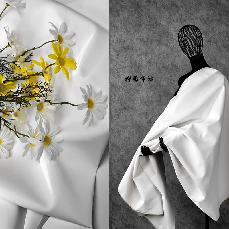 Tecido de couro branco livro branco brilho branco imitação Artificial roupas de couro pu Designer tecido de perfil tridi