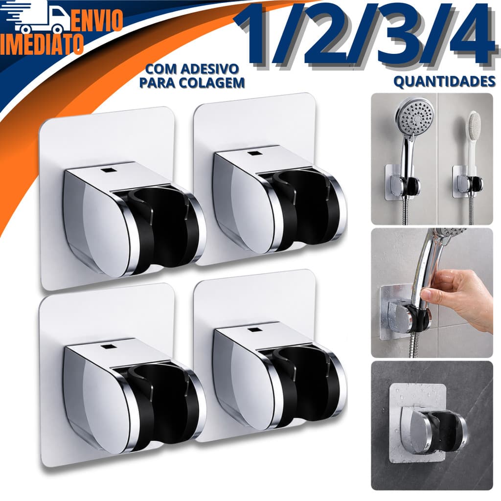 Suporte Chuveirinho 1/2/3/4 Ducha Higiênica Autoadesivo Parede Colante Ajustável Sem Furos