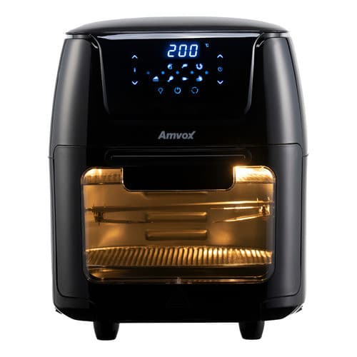 Fritadeira Elétrica Air Fryer Amvox 12 L 1700 W Painel Digital Iluminação Suporte Frango 220v