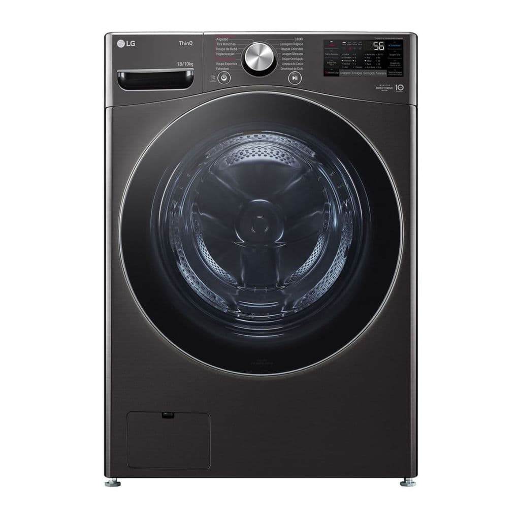 Lava e Seca LG Smart IA 18KG Preta Inox 110V WD18BV2S6B