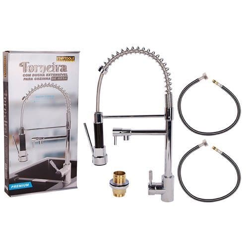Torneira Inox Monocomando Bica Alta Ducha Extensivel Cozinha Alta Durabilidade