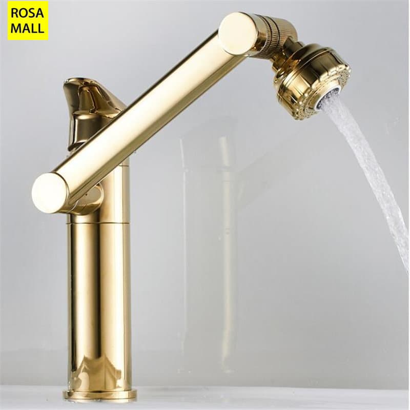 Torneira Do Banheiro De Ouro Da Pia Misturador Água Quente E Fria Antigo Deck Montado Torneiras Evier Salle De Bain