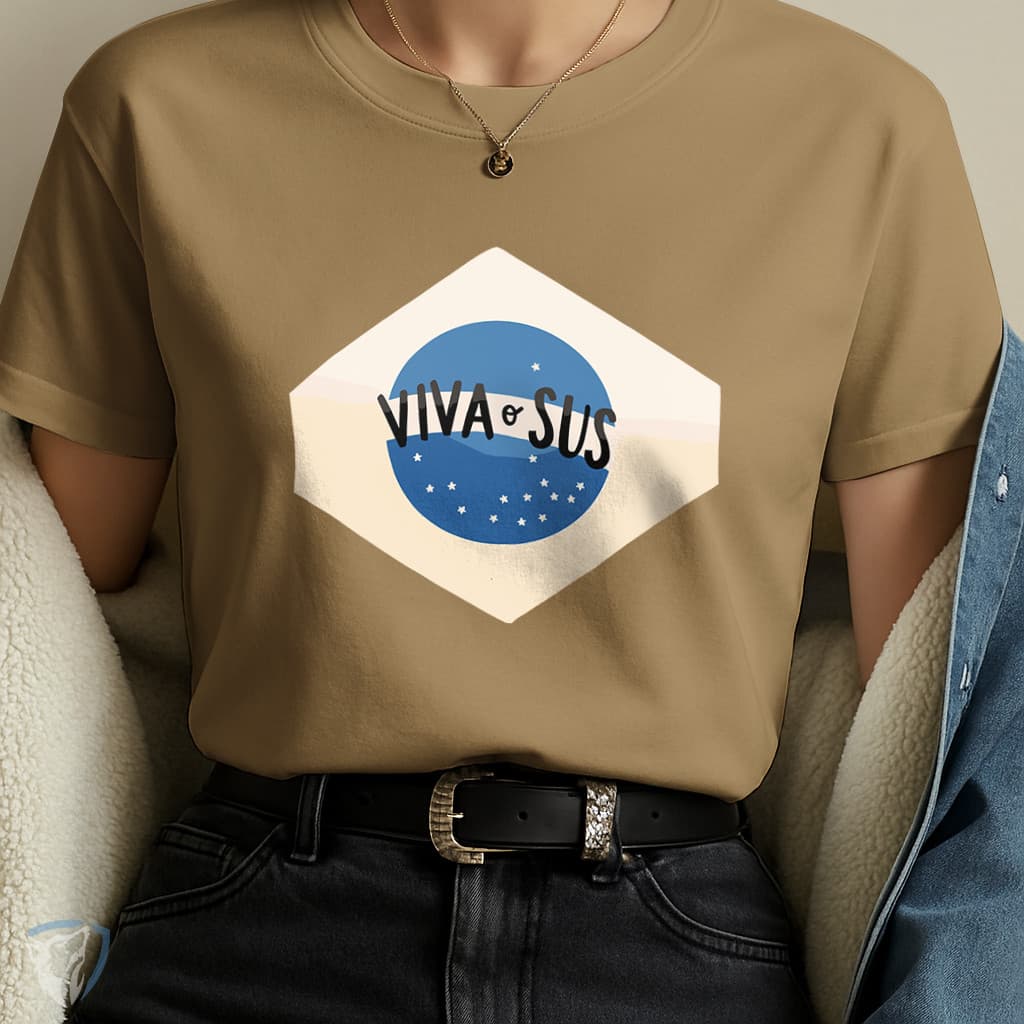 Camiseta Viva O Sus Estampada | Design Minimalista com Símbolo Estampa Cristã Moderna e Minimalista