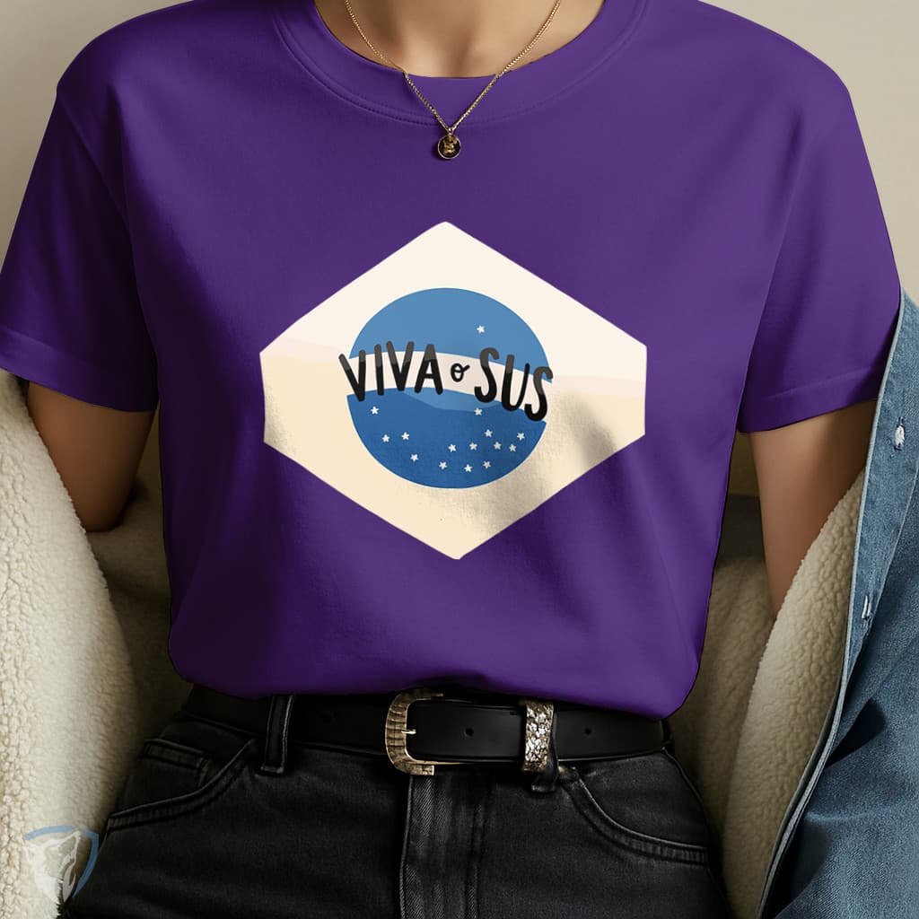 Camiseta Viva O Sus Estampada | Design Minimalista com Símbolo Design Minimalista e Mensagem Inspiradora