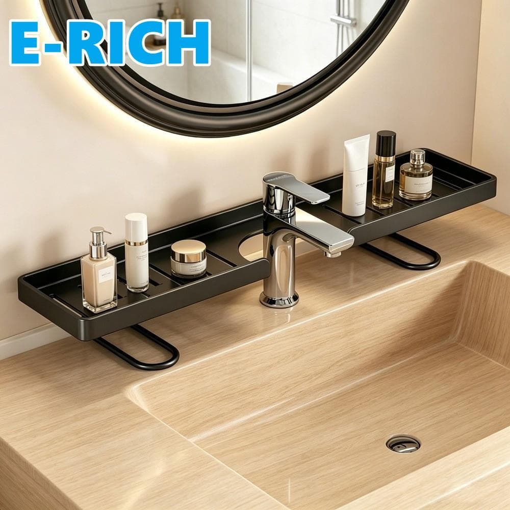 Prateleira De Armazenamento De Torneira ERICH1 , Rack Minimalista Para Banheiro Com Drenagem De Água , Grande Capacidade