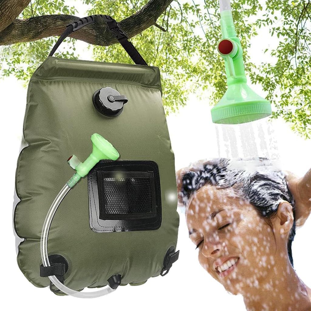Bolsa de Ducha Solar |   Bolsa de Ducha para Camping com Aquecimento Solar de 5 Galões/20L |   Mangueira Removível |   C