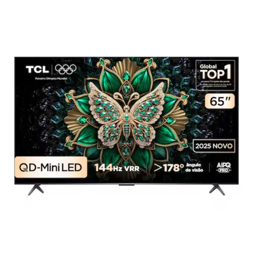 Smart TV 65” TCL 65C6K 4K Ultra HD QD-Mini Led 144Hz Dolby Atmos Sistema Operacional Google TV