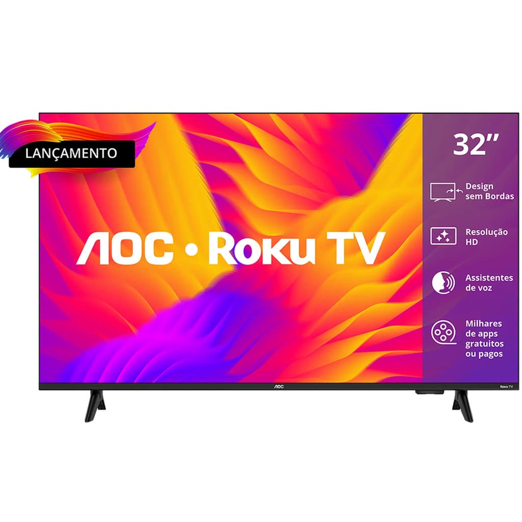 Smart TV AOC DLED 32 C/Roku TV - Quad Core Dolby Digital- COM NF E GARANTIA