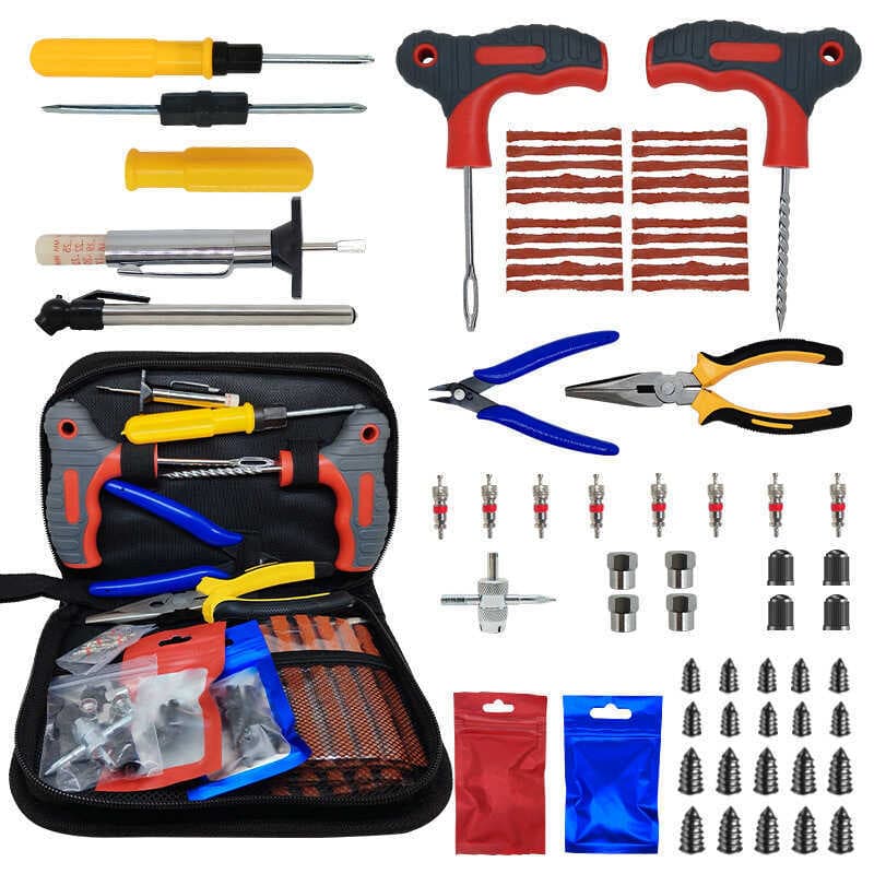 Venda quente transfronteiriça 65pc novo estilo ferramenta de reparo de pneus lidar com kit de reparo de pneus de emergên