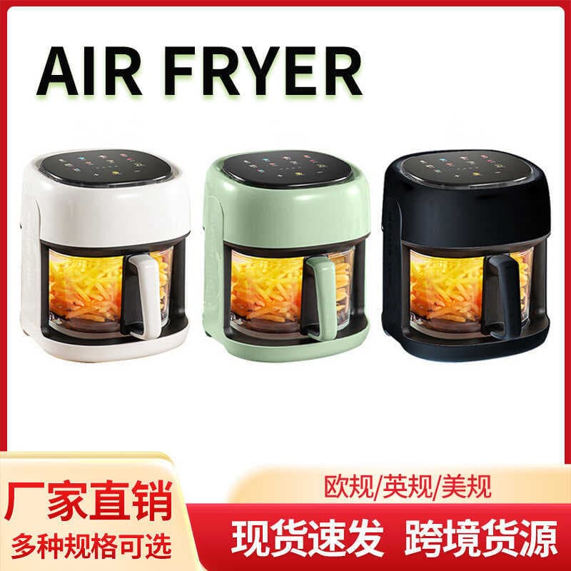 Fritadeira de ar 110V, fritadeira de ar doméstica, tela sensível ao toque Visual, grande capacidade, multifuncional, int