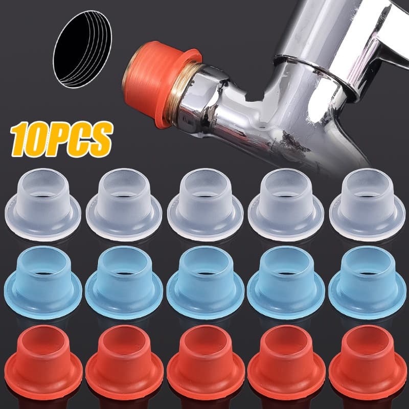Anel de vedação de torneira à prova d'água - 10 peças, anéis de silicone anti-idade à prova de vazamento.