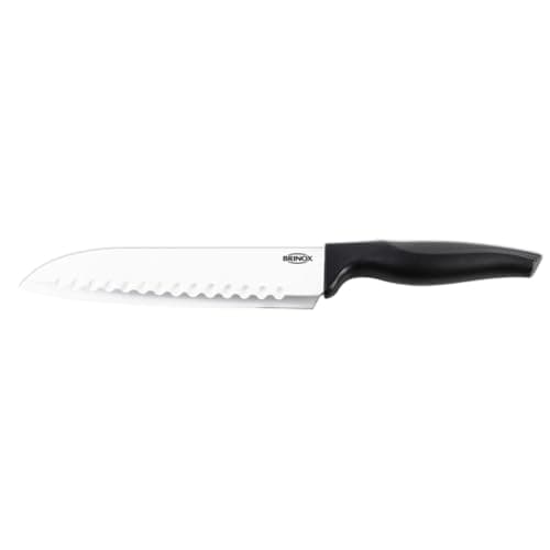 Brinox - Faca Santoku 7" Lâmina Aço Inoxidável Cross - Preto