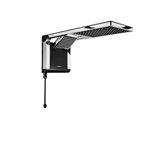 Chuveiro Lorenzetti Acqua Duo 220V 7800W, preto e cromado, montado na parede