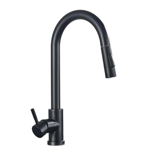 Torneira Gourmet Domum Touch Sensitive, Monocomando, Preto Fosco, Bica Articulável com Sensor Infravermelho