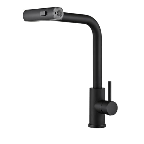 Yesop Torneira De Cozinha Gourmet Inox Escovado Cor Preto