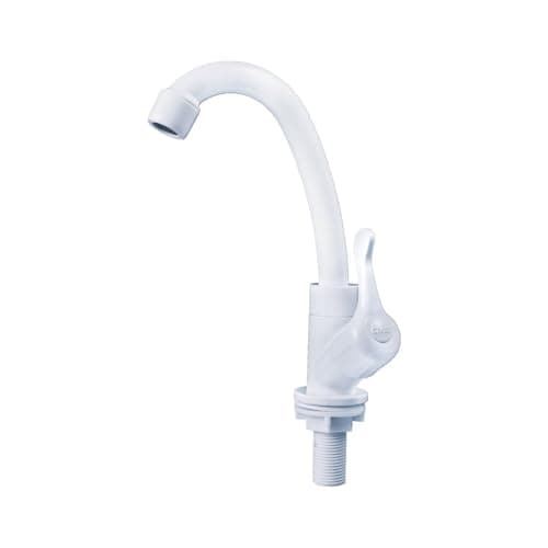 Torneira para banheiro em abs branco bica móvel com registro alavanca, 1/4 de volta Civitt