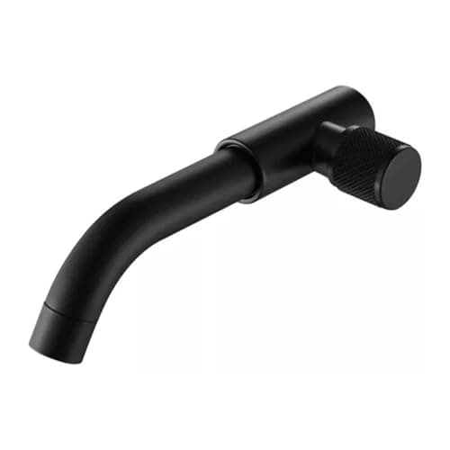 Torneira Banheiro Lavatório Fria Lavabo Parede Metal Aço Inoxidável Preto Fosco