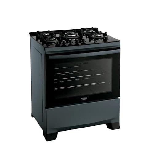 Fogão 5 bocas Supreme Timer Glass Titanium Mesa Vidro