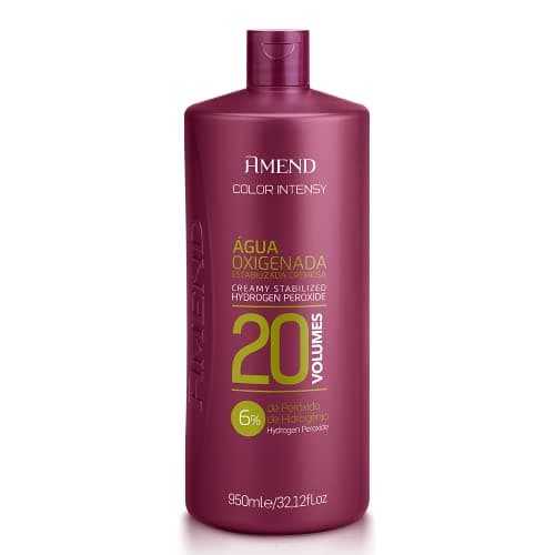 Água Oxigenada Cremosa Amend Color Intensy, Descolore E Auxilia No Tingimento Dos Cabelos, Uso Profissional, Promover A Oxidação Nos Processos De Coloração Ou Descoloração (20 Volumes, 950ml)