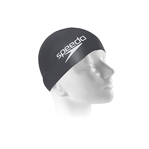 Touca de Natação, Speedo, Big Swim Cap, Silicone Resistente com Encaixe Confortável,Tamanho Grande - Cinza