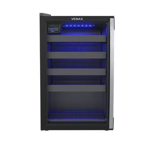 Adega Piubella 100L - 24 Garrafas - Preto Fosco - Venax - 127v - Porta Invertida