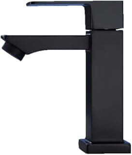 Torneira de banheiro luxo quadrada 1/4 volta aço inox preto