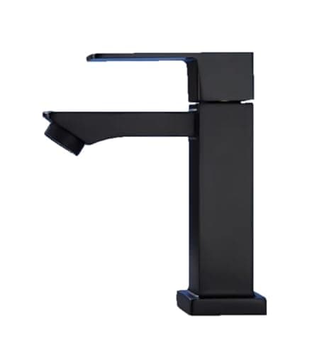 Torneira Banheiro Luxo Quadrada 1/4 Volta Inox Aço Preta Bancada Pia Banheiro Alto Padrão - B2T