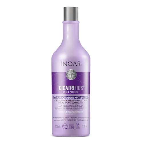 Inoar, Cicatrifios Loiro Perfeito Condicionador Matizador com Hidratação e Brilho Intenso, Rejucomplex3, Centaurea Cyanus e Azuleno - 800ml