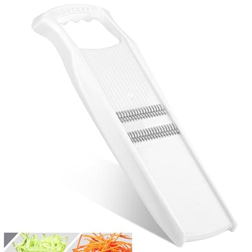 Börner Roko PowerLine Julienne Mandoline • Cortador de tiras para frutas e vegetais • Cortador Julienne para tiras finas • Máquina de macarrão vegetariano • Fatiador de cozinha (branco)