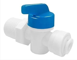 Registro Plástico 1/4 x 1/2 para Filtro de Água com Engate Rápido Regulagem de Vazão Conector Purificador Azul e Branco