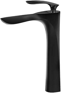 Torneira Monocomando Banheiro Bica Alta 30cm Prata e Preto(Preto)