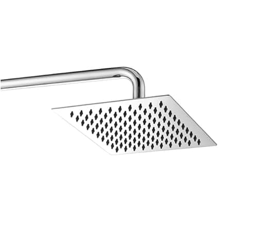 Chuveiro quadrado de inox cromado para banheiro, área externa ou piscina