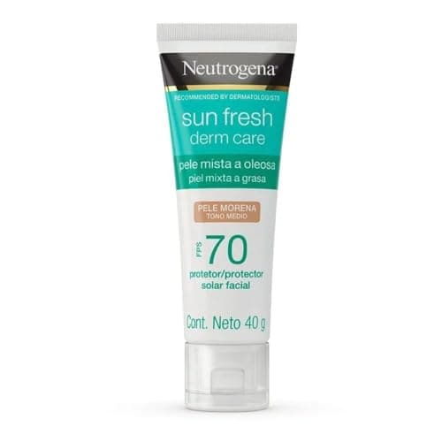 Neutrogena Sun Fresh Protetor Solar Facial Para Pele Oleosa Derm Care Pele Morena FPS 70,40g