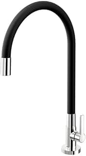 Torneira de cozinha de mesa Galiflex preto com acabamento cromado